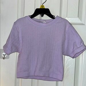 Arizona pastel purple ribbed seamless cropped shirt